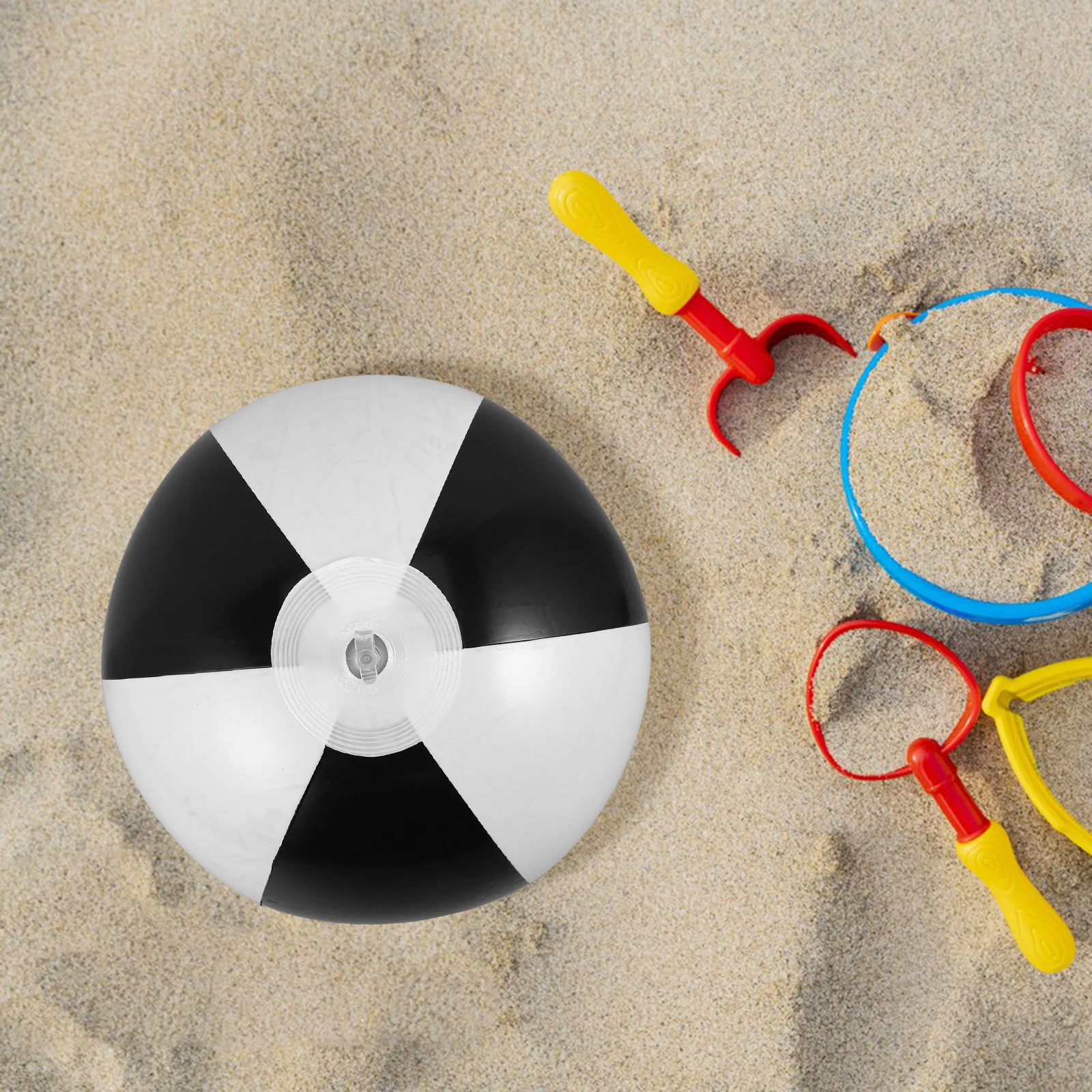 Balles de plage gonflables, 6 pièces, noires et blanches, 36cm, légères, pour enfants, fête à la piscine, jeux amusants en plein air, jouets de plage