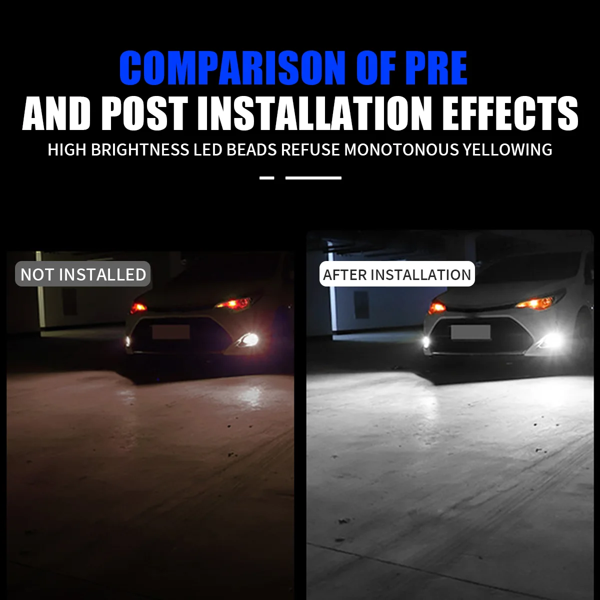 2pcs LED H1 H3 H4 H7 High Power Fog Light 12SMD Automotive Headlight Upgrade Lamp for Car Fog Light Modification Decoration 12V