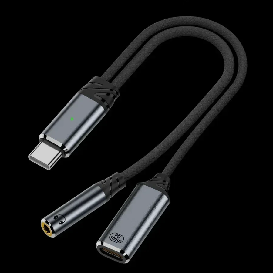 USB C to 3.5mm Headphone and Charger Adapter with PD 100W 60W Fast Charging Type C to Audio Jack Aux Cord Compatible for Phone16