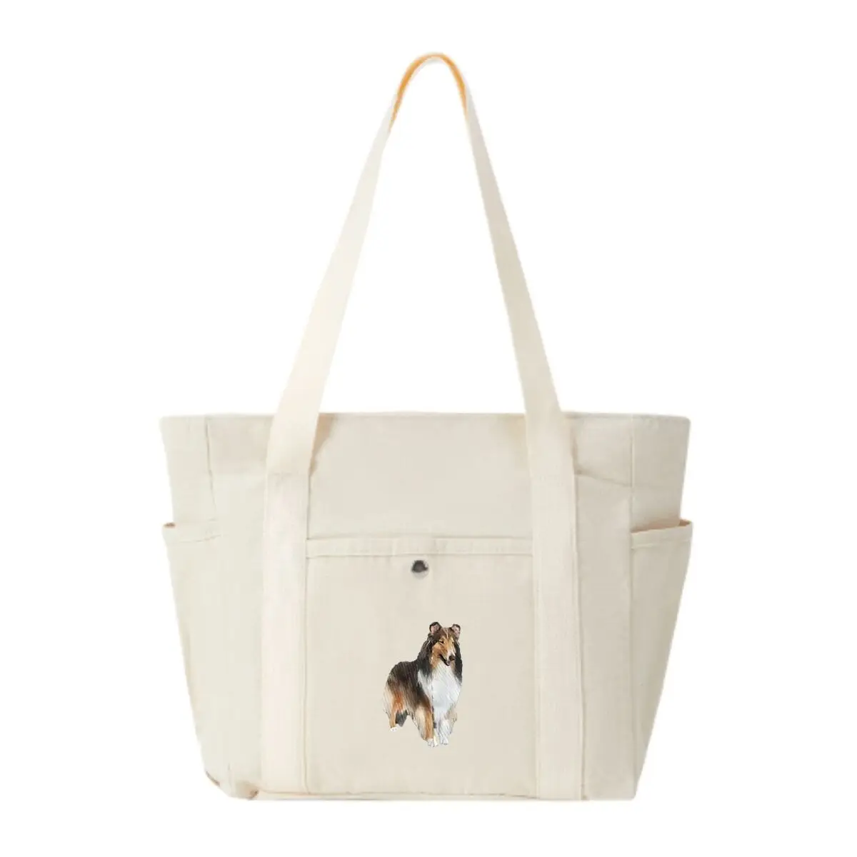 

Collie Charm Loyal Pup Capacity Canvas Tote Bags Work Commuting Carrying Bag Shoulder Shopping Bag