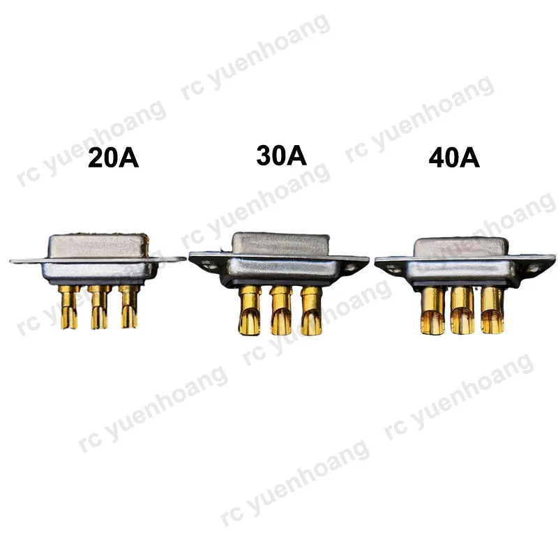 10 ชิ้น 20/30/40A 3W3 ขั้วต่อแบบมีหัวต่อชุบทอง ตัวผู้ ตัวเมีย 3 ขา อะแดปเตอร์ D-SUB รองรับกระแสไฟสูง แบบเชื่อมได้ สำหรับชิ้นส่วนโมเดล RC