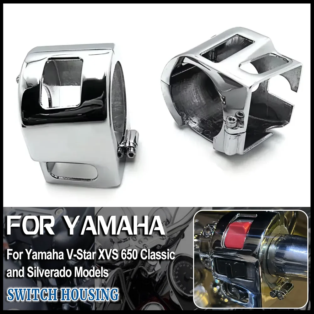 Motorcycle Chrome Switch Housing Cover for Yamaha V-Star XVS 650 Classic Silverado Models Kawasaki Vulcan 1600
