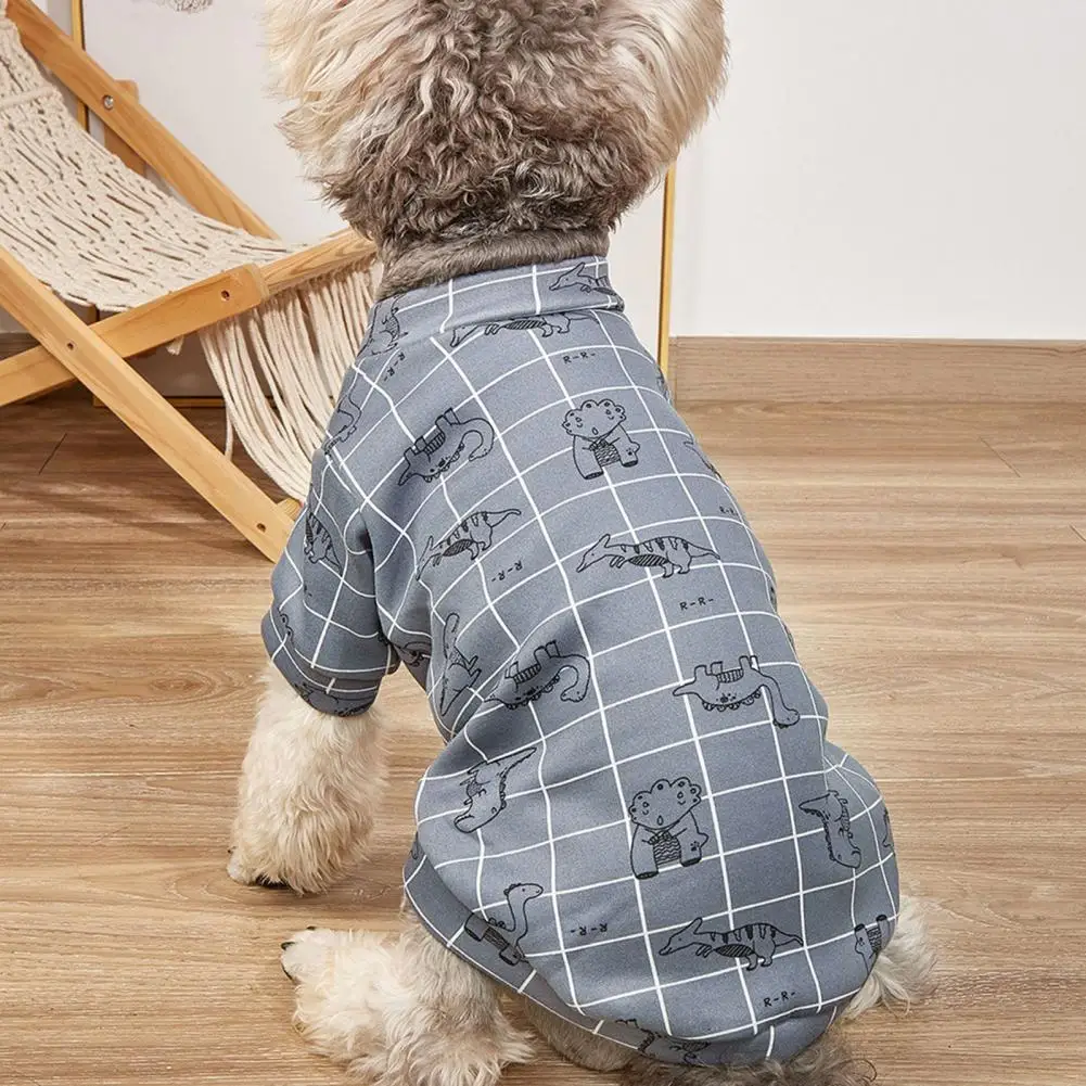 Round Neck Super Soft Puppy Dinosaur Print Thickened Coat Outfit for Photography