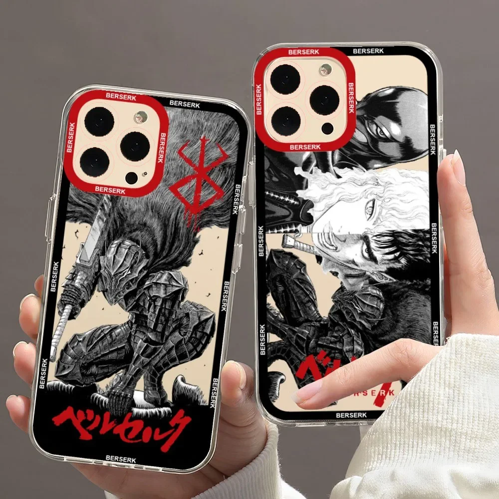 Anime Berserk Phone Case For Samsung Galaxy S10 S20 S21 S22 S23 S24 FE Plus Ultra Note 20 Clear Mobile Case