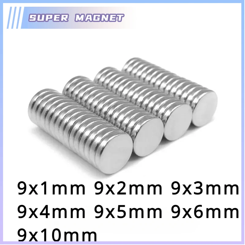 10/20/50/100PCS 9x2mm Super Strong Round Small Magnet N35 Neodymium Magnets Powerful Circular DIY Magnet 9x3 9x4 9x5 9x6 9x10mm