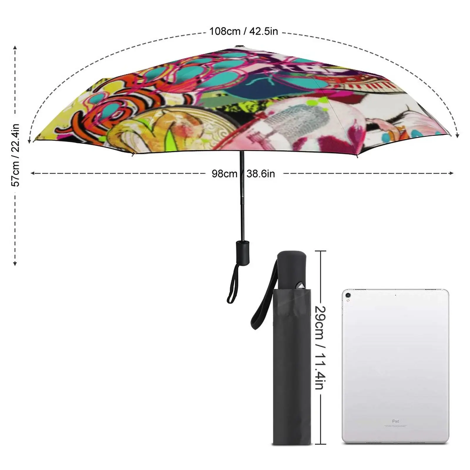 Kiss Band Umbrella Hair Band Rock Metal Colorful Portable Umbrella Painting Golf Anti UV Auto Umbrella