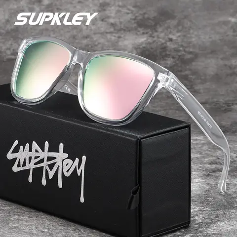 SUPKLEY Women Polarized Sunglasses with Multi Color Transparent Frame Lightweight Comfortable Hiking Walking Playing Men Glasses