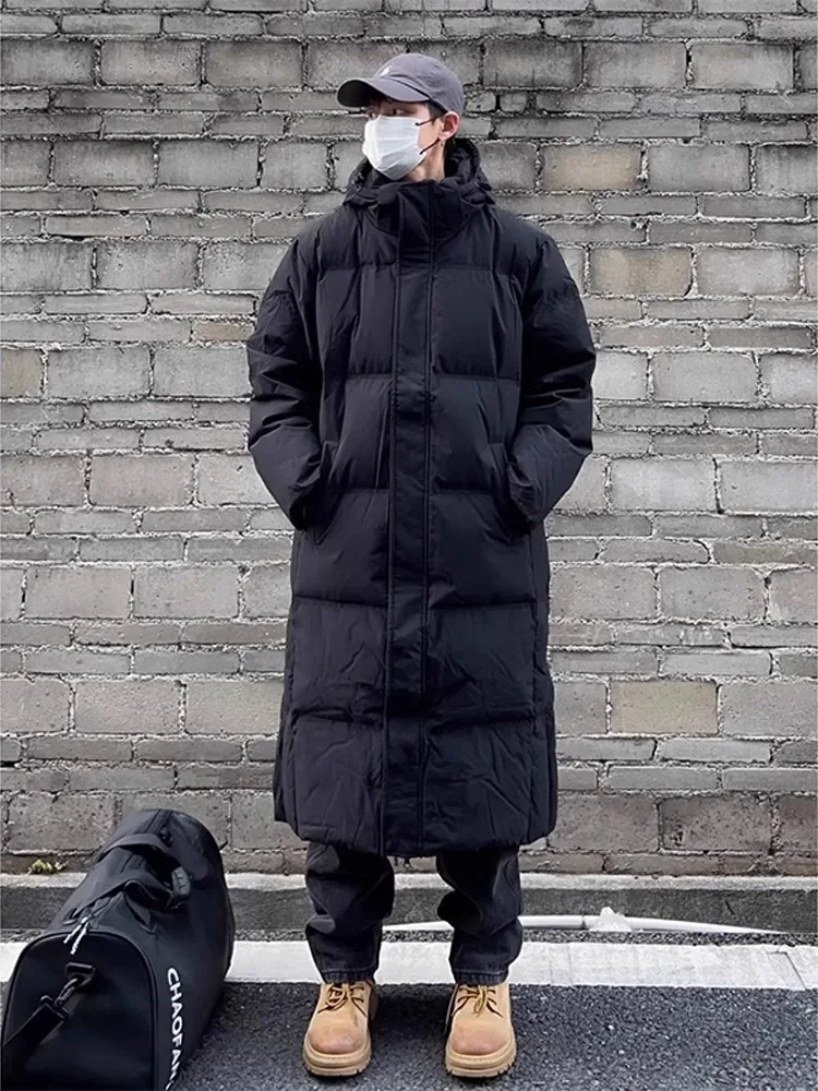 

Ultra-Thi Winter down Jaet Men's Mid-Length Hooded Lightweight Knee-Length Coat Polar Cold Resistant Cotton Padded Coat