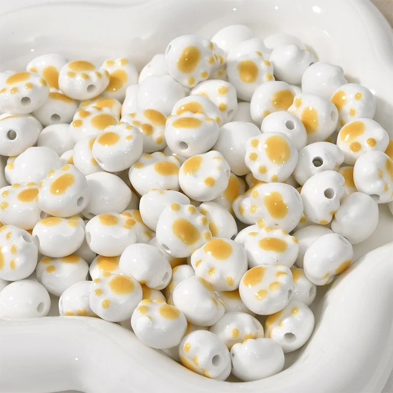 

Cat Claw Shaped Glazed Porcelain Beads for DIY Jewelry Making Accessory