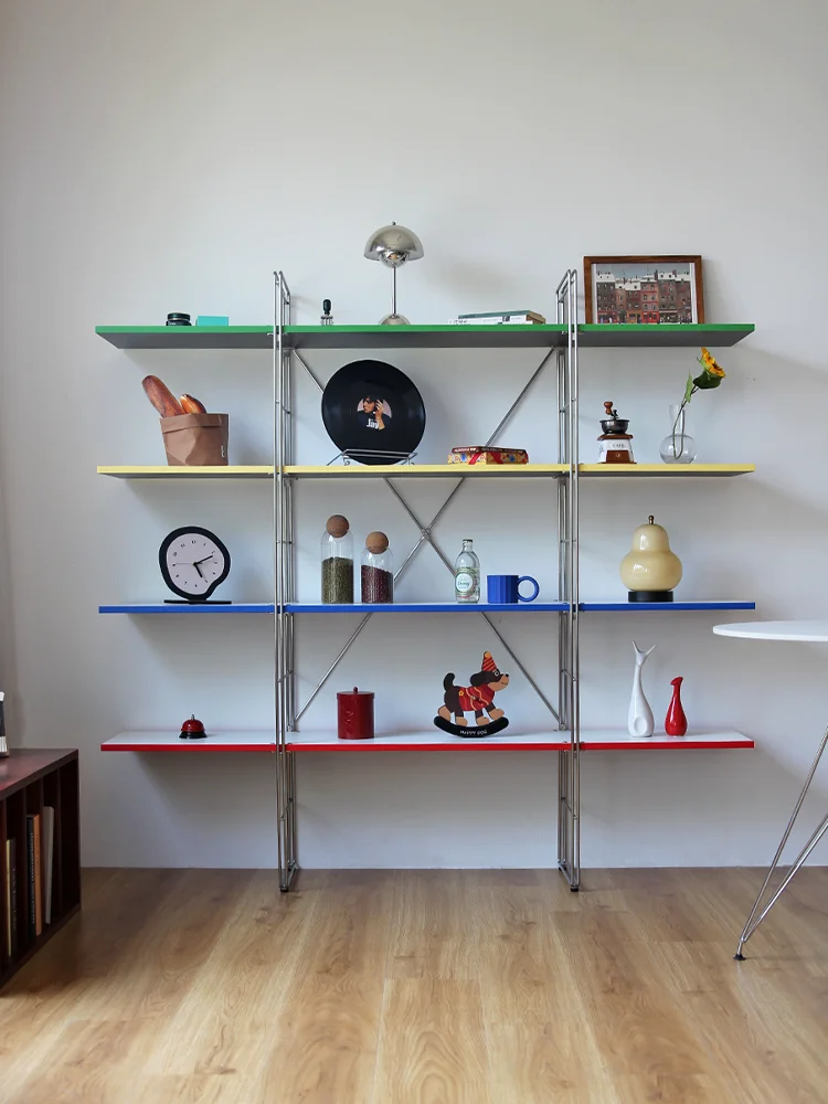 

Dopamine Shelf Medieval Stainless Steel Multi-layer Storage Rack Floor-to-ceiling Household Display Rack