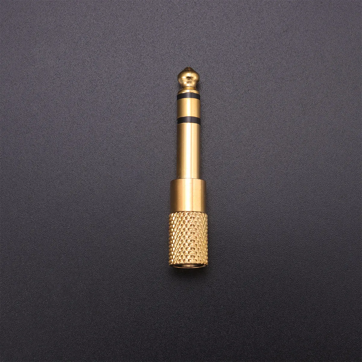 

2Pcs 3.5mm to 6.35mm Audio Adapter Metal Stereo Plug Overgild Finish 360 Grip Tread Jack Converter for Headphone Home Studio Use