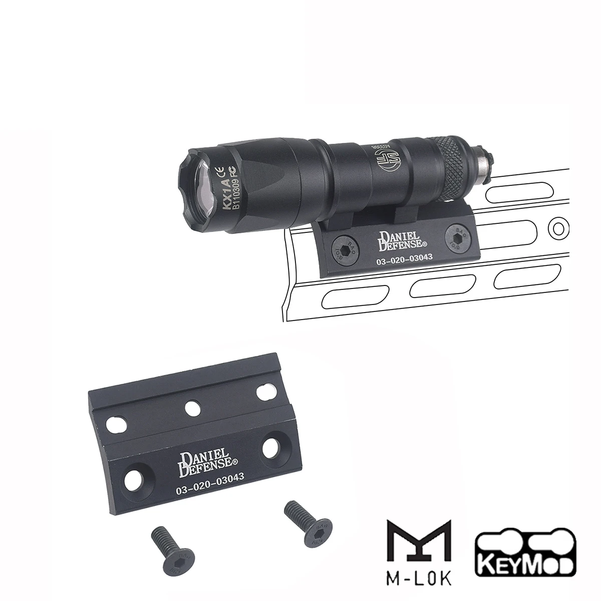 

Боковое крепление Scout Light Side Mount DANIEL DEFENSE Keymod M-LOK для фонарей SureFire M300 M600, основание для крепления, аксессуары для охоты