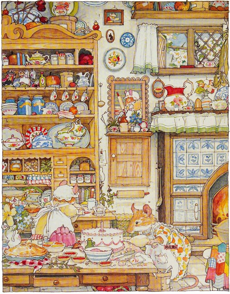 Qiangwei Village Kitchen 38-46 cross stitch kits fairy lady aida fabric 18ct 14ct 22ct  cotton thread embroidery kits DIY