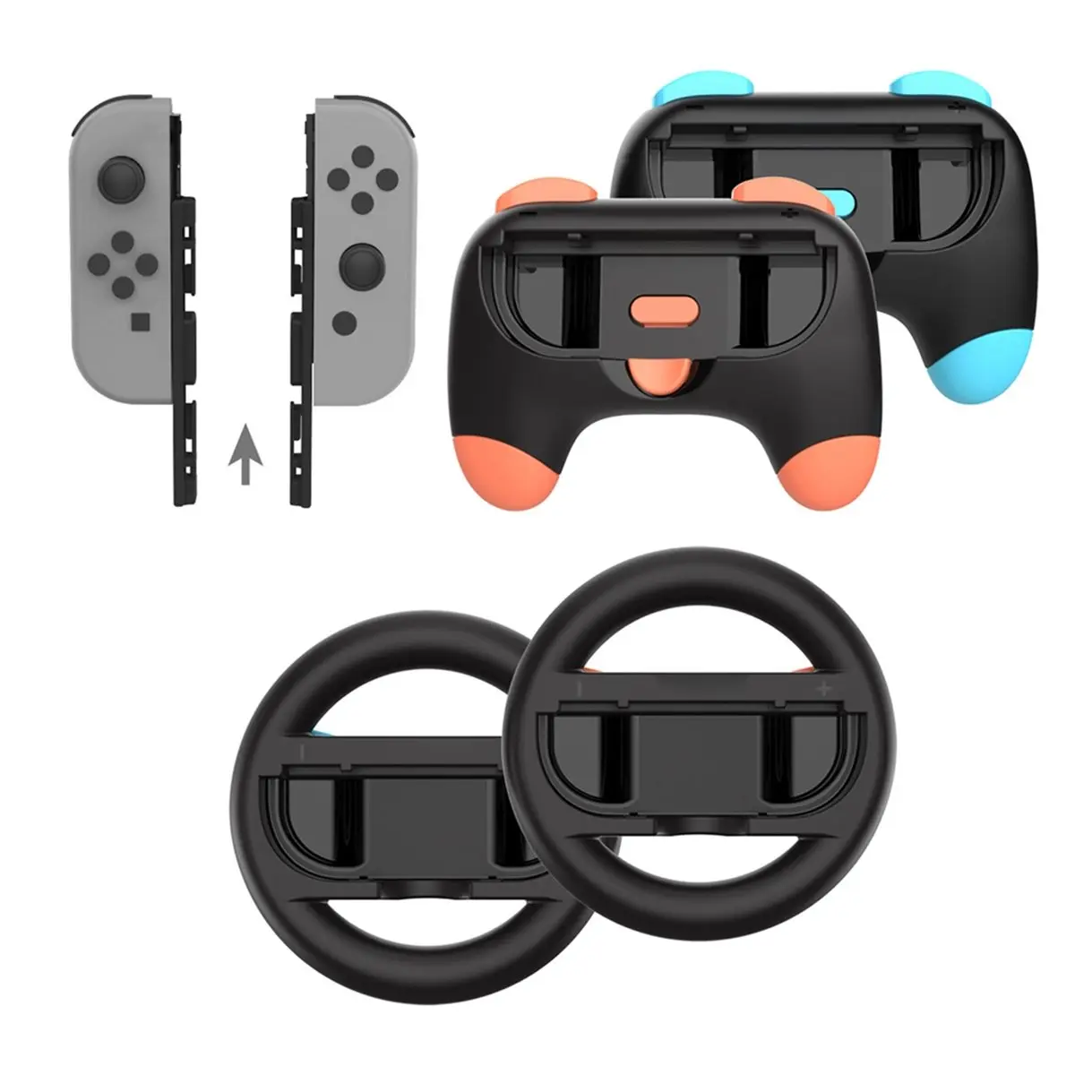 【CYBER MONDAY】4 in 1 Racing Steering Wheels and Hand Grips for 2 Racing Game Wheel Game Controller Handle Grip