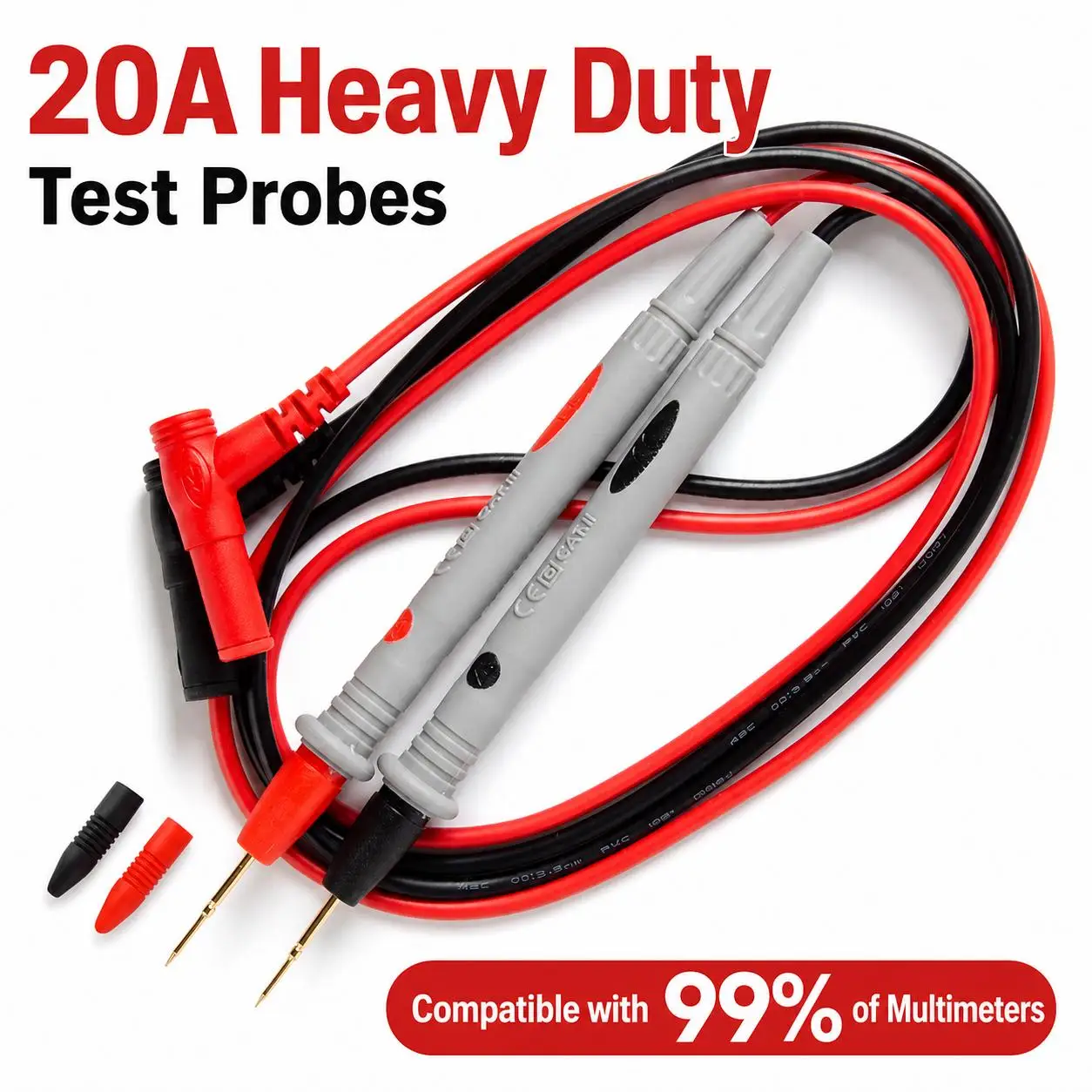 20A 1000V Probe Test Leads Pin for Digital Multimeter Needle Tip Multi Meter Tester Lead Probe Wire Pen Cable