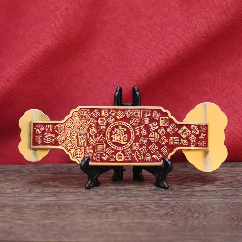 Brass Red Eight-Sided Fortune Prosperity Abacus Ornament, A Decorative Piece For Home And Office, A Creative Craft