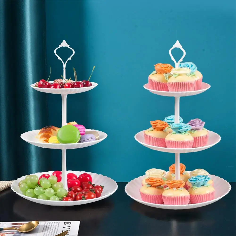 

Reusable Cake Stand Space-saving Cupcake Holder Elegant 3-tier Cupcake Stand Stylish Party Dessert Display Tower for Birthdays