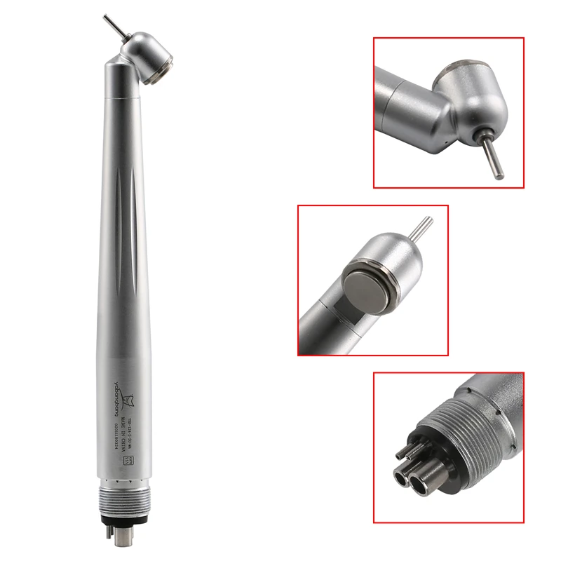 NSK Style Dental 45 Degree Surgical High Speed Handpiece Single Water Spray Push Button Turbine Tip 4-Hole