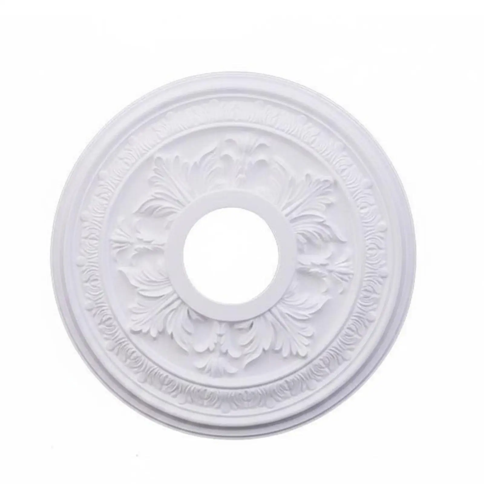 Gold Embossed Ceiling Light Panel PU Round Medallion Overhead Fixture Base for Living Room Decoration view 2