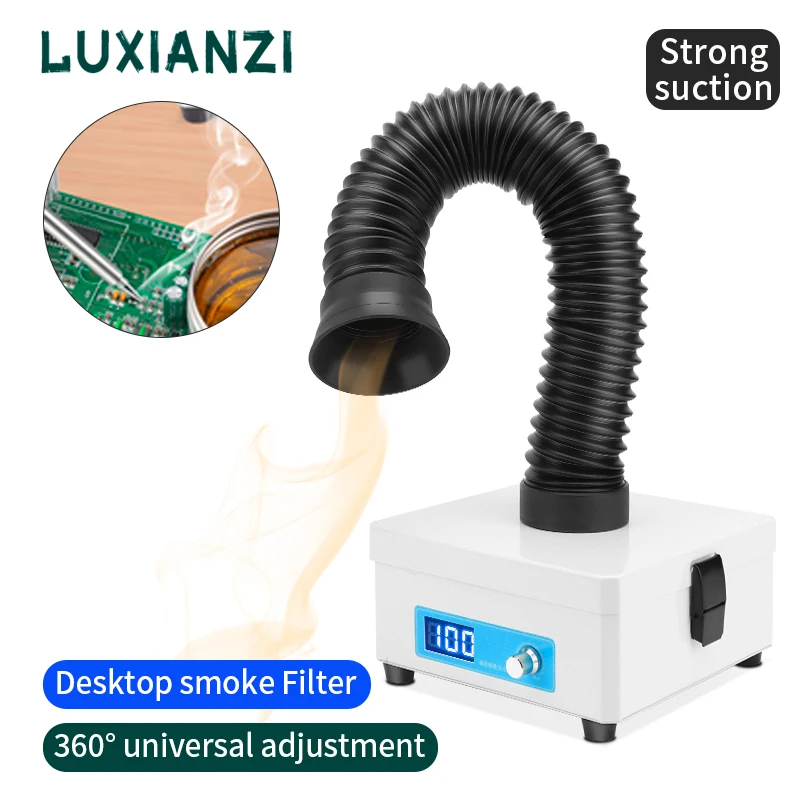 LUXIANZI 220V Purification Smoking Instrument LED Display Solder Fume Extractor Adjustable Peed For Welding Smoke Absorbe