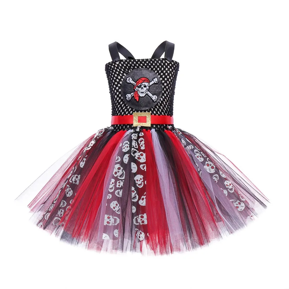 2026 Halloween Cosplay Vestidos Party Carnival Girl Pirate Costume Witch Kids Disguise Tutu Dress 2-12 Years view 2