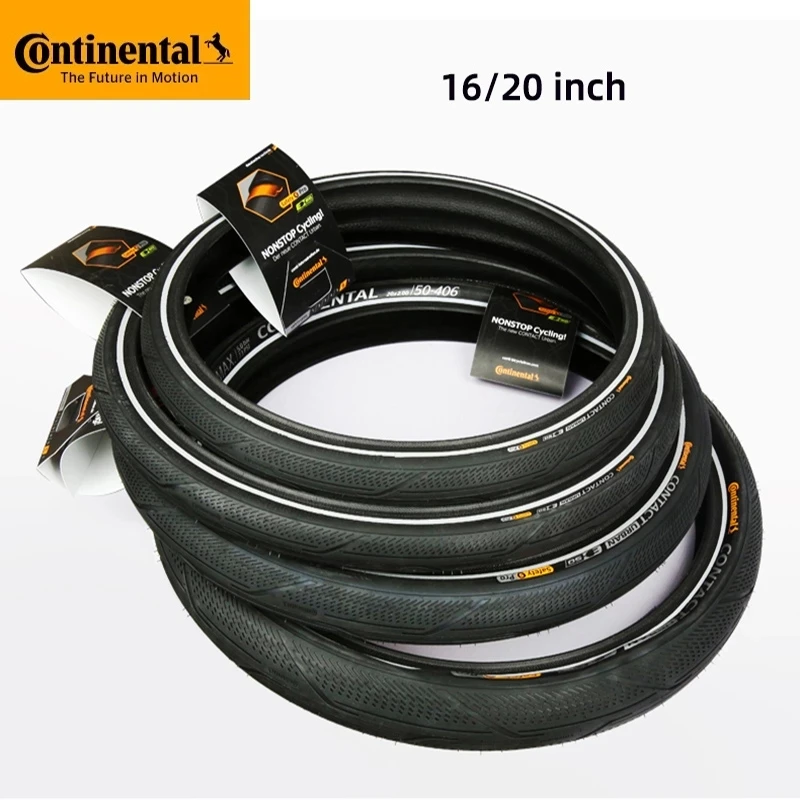 Continental Contact 도시 찌르기 방지 스틸 와이어 타이어, 반사 스트립 포함, BMX 접이식 자전거용, 16 인치, 20 인치, 3, 180Tpi