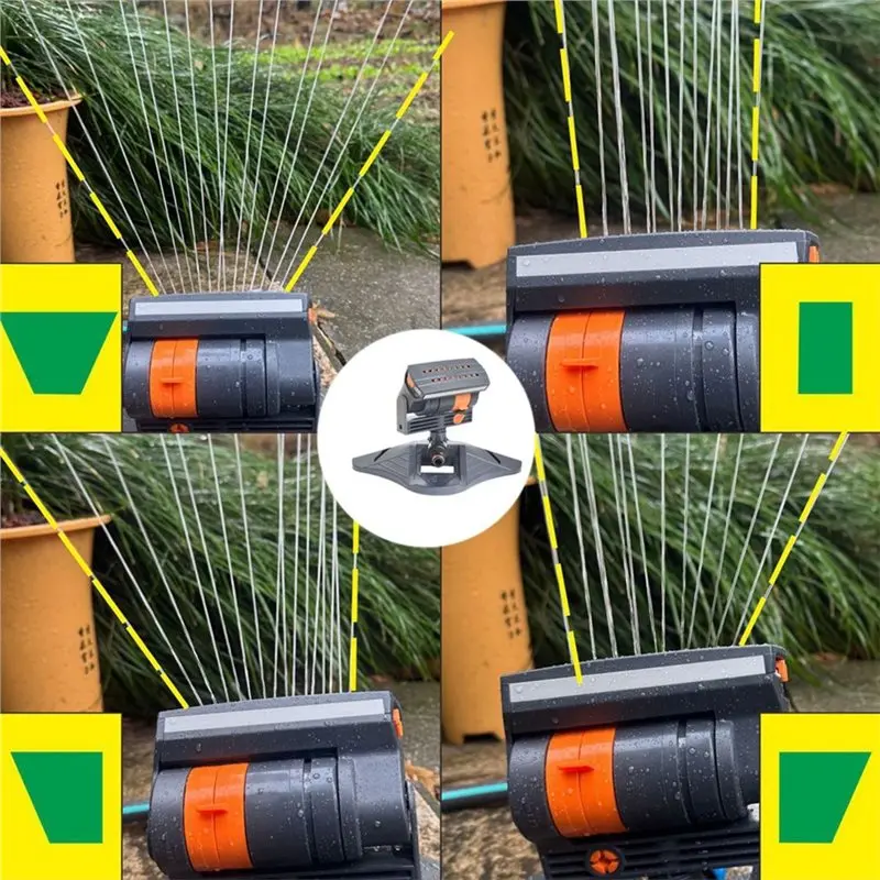 ABKY-Automatic Garden Sprinkler Rotating Lawn Sprinkler 16 Holes Adjustable Range For Watering Yards Flowers Planting