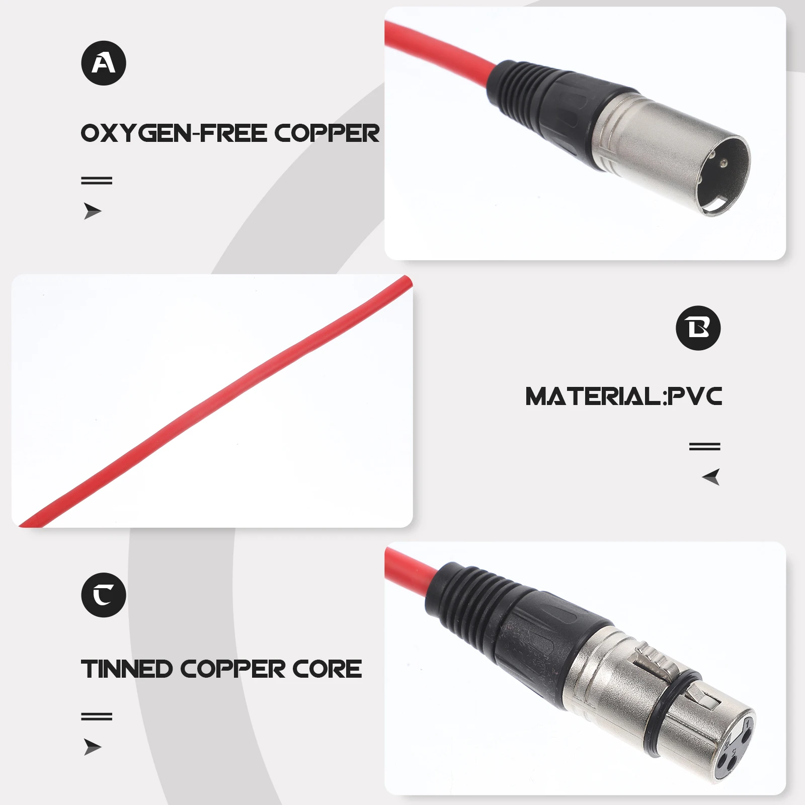 

2 Pcs Audio Line Cable Cables Microphone Patch Male to Female Balanced for Microphones Speaker