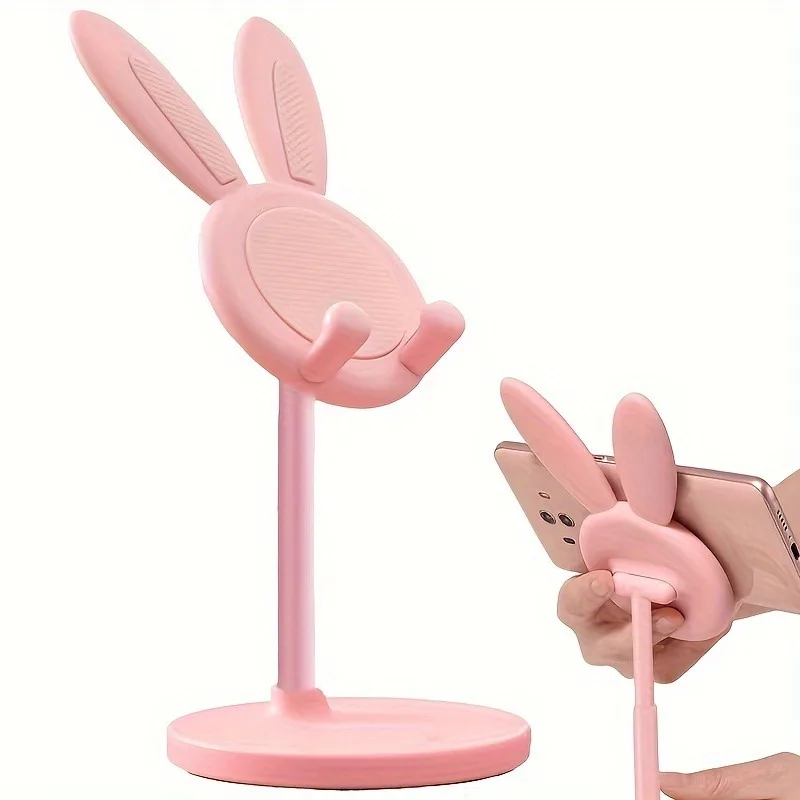 Rabbit Phone Stand – Plastic, Hands-Free, Universal for Phones & Tablets, Room Decor