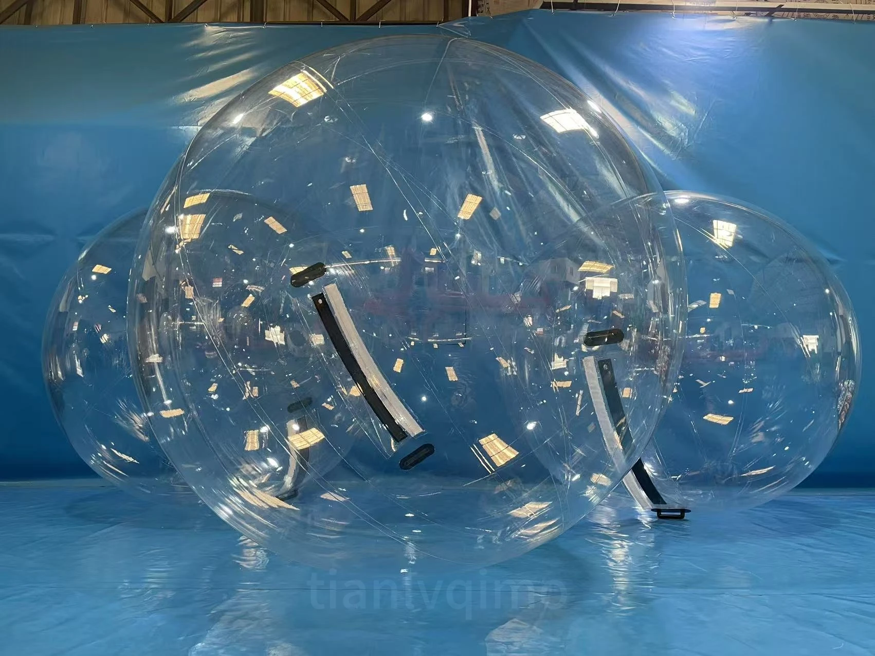 Commercial Outdoor Aqua Zorbing Ball Inflatable Hamster Swimming Pool Toys in Blue Aqua Wall Ball