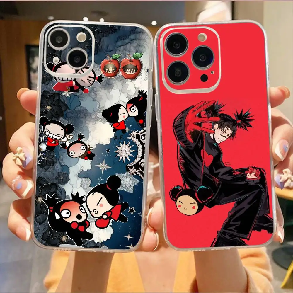 

Chinese Doll Pucca And Garu Phone Case For iPhone17,16,15,14,13,12,11 Plus,Pro Max Soft Transparent Cover