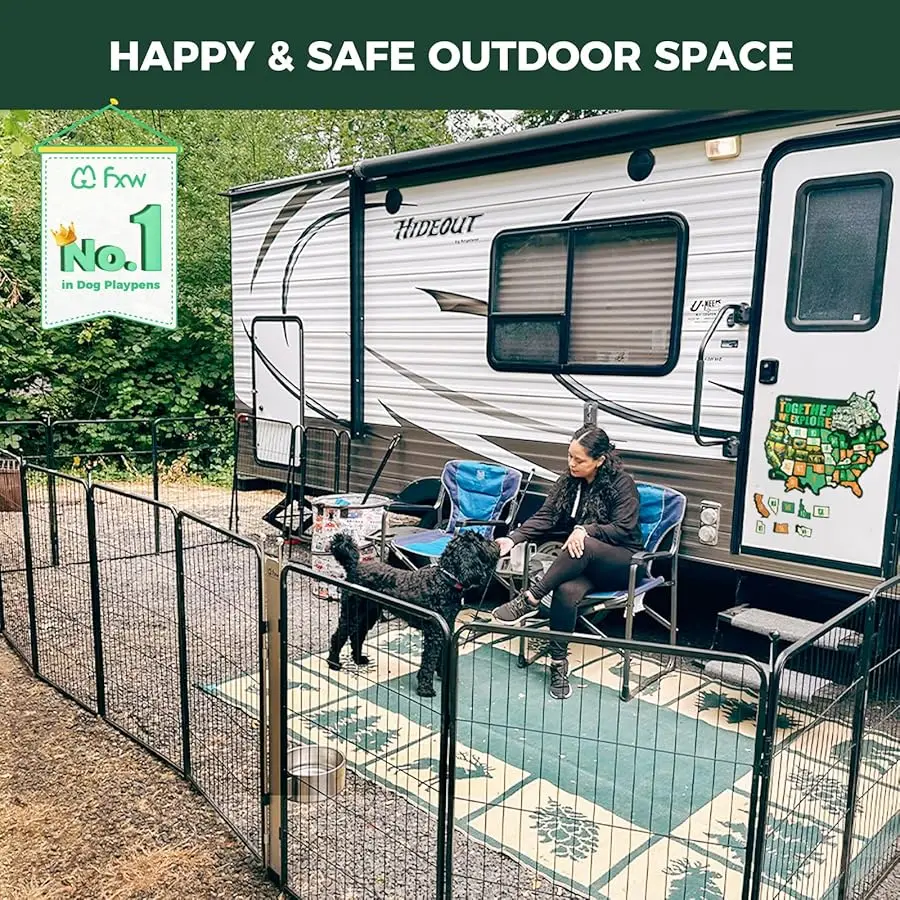 

Instant Unleashed Dog Playpen, Portable Pet Fence for Outdoor, R Trips, and Camping, 40inch, 16 Panels for Medium and Large Dog