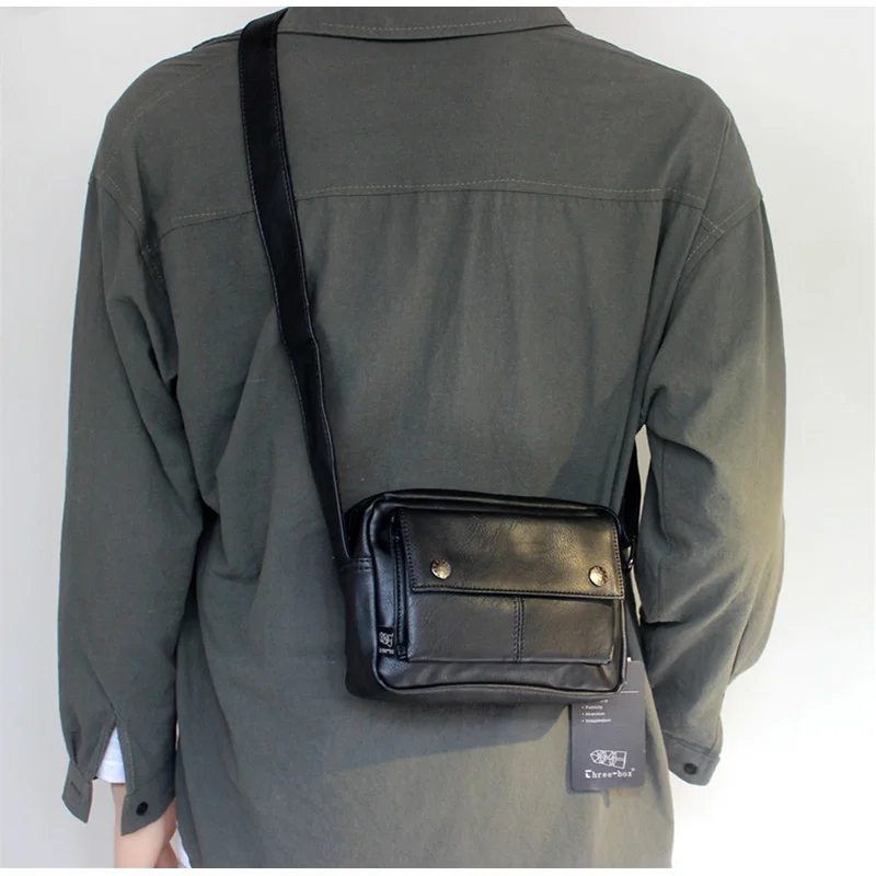 Fashion Leather Men's Crossbody Bag Fashion Male Shoulder Bag Daily Casual Messenger Bag High Quality Handbag