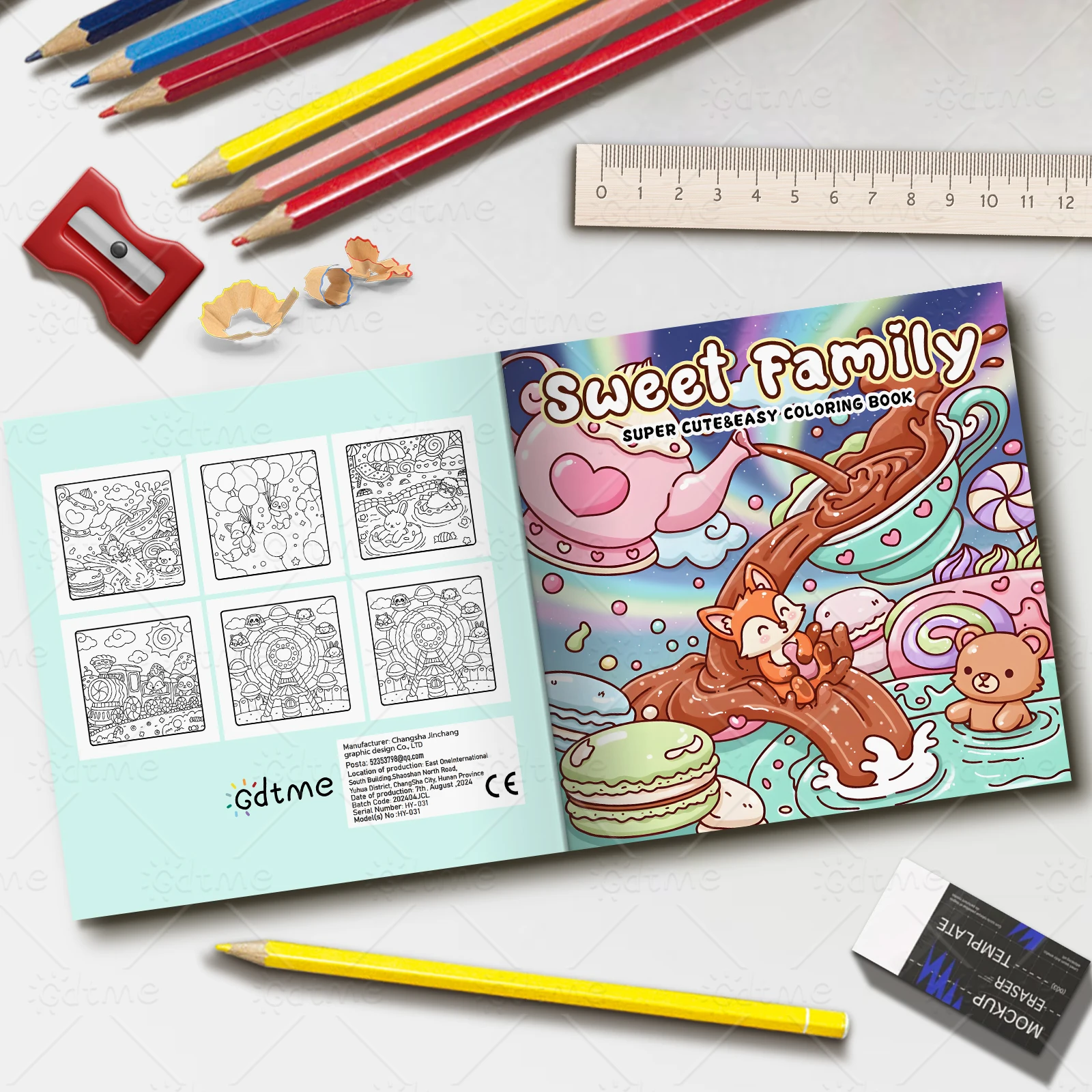 Süßes Familien-Malbuch – dickes Papier für Erwachsene und Teenager – Stressabbau, kreatives süßes Zeichenbuch, DIY-Geschenkidee – Detail 3