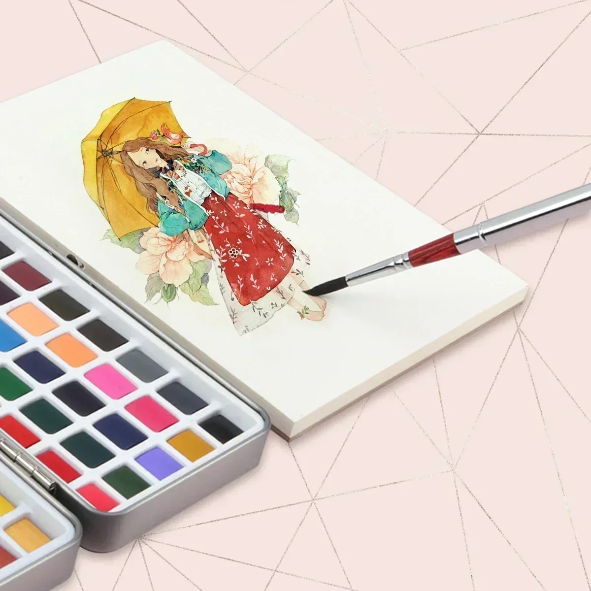 無地水彩絵の具セット,水彩絵の具セット,アートペインティング,ネイルデザイン223