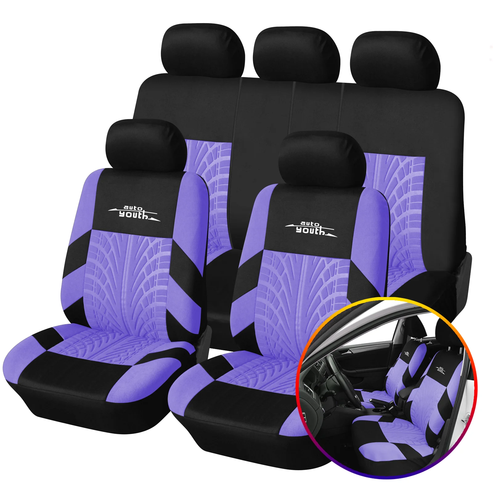 2/5PCS Universal Car Seat Cover Polyester Fabric Protect Seat Covers Fashionable Decoration of Noble Seat Cover