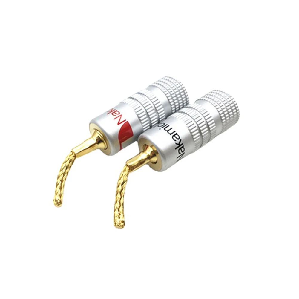 4PCS 2MM Copper Wire Gold-Plated Welding-Free Banana Plugs Audio Speaker Wire Plugs Braided Wire Plug Connector Terminals