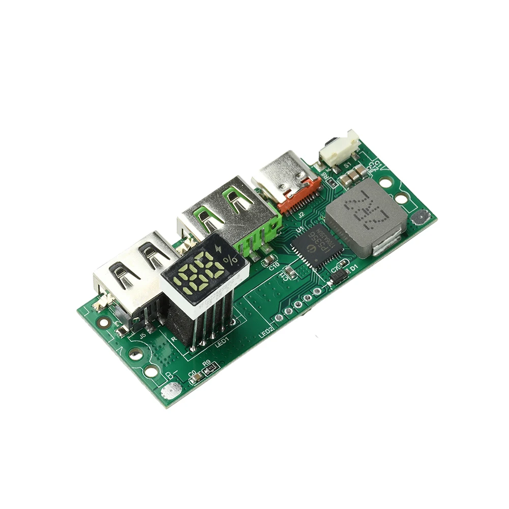 22.5W Fast Charging Power Bank Module IP5356 PD QC 3.7V Li-ion Battery Support LED Display Full Protection Easy DIY Power Bank