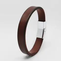 Jiayiqi-Bracelet manchette rond en cuir véritable pour hommes et femmes, bracelet punk vintage, cadeau de bijoux de couple