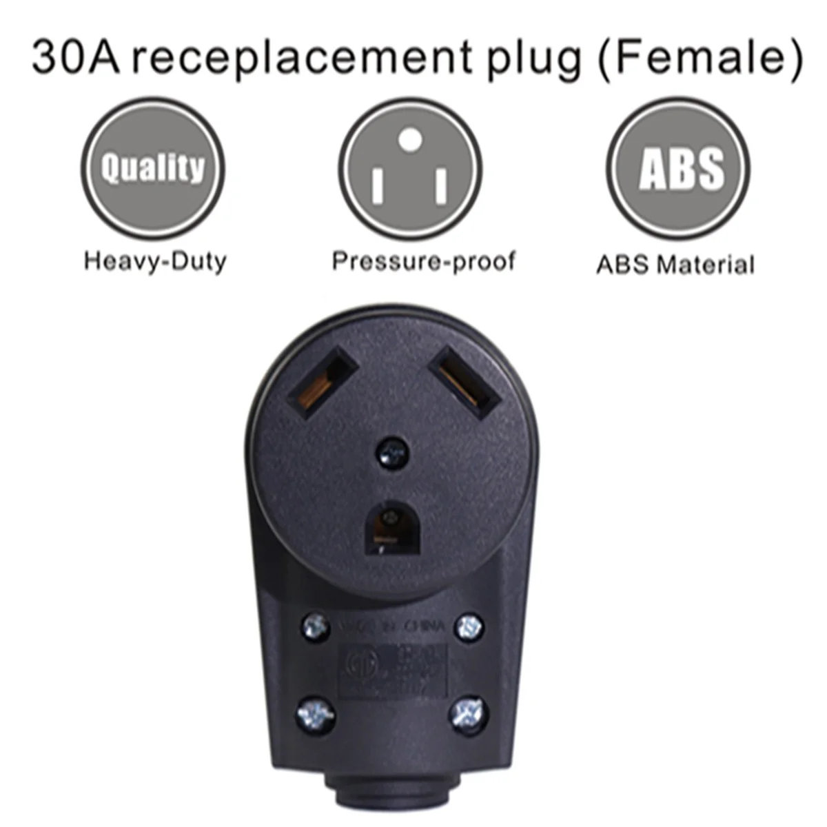 

Us Style Female Plug 30A 125V Rv Replacement Black Handle Grip Trailer Power Connector For Rv Accessories Other Motor