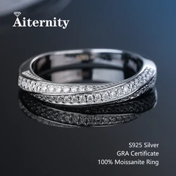 100% Pass Diamond tester Pen Moissanite Ring Matching Wedding Diamond Band for Women 925 Sterling Silver Female Single Tail Ring