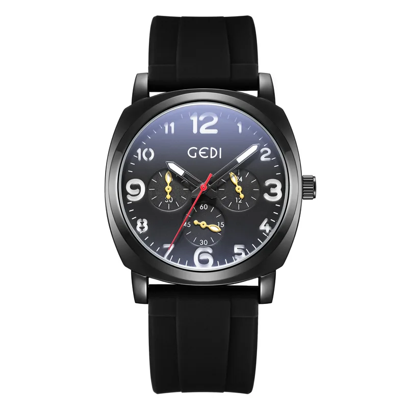 

Мужские шестиконтактные часы, элитные спортивные силиконовые часы, водонепроницаемые кварцевые часы для студенческих вечеринок