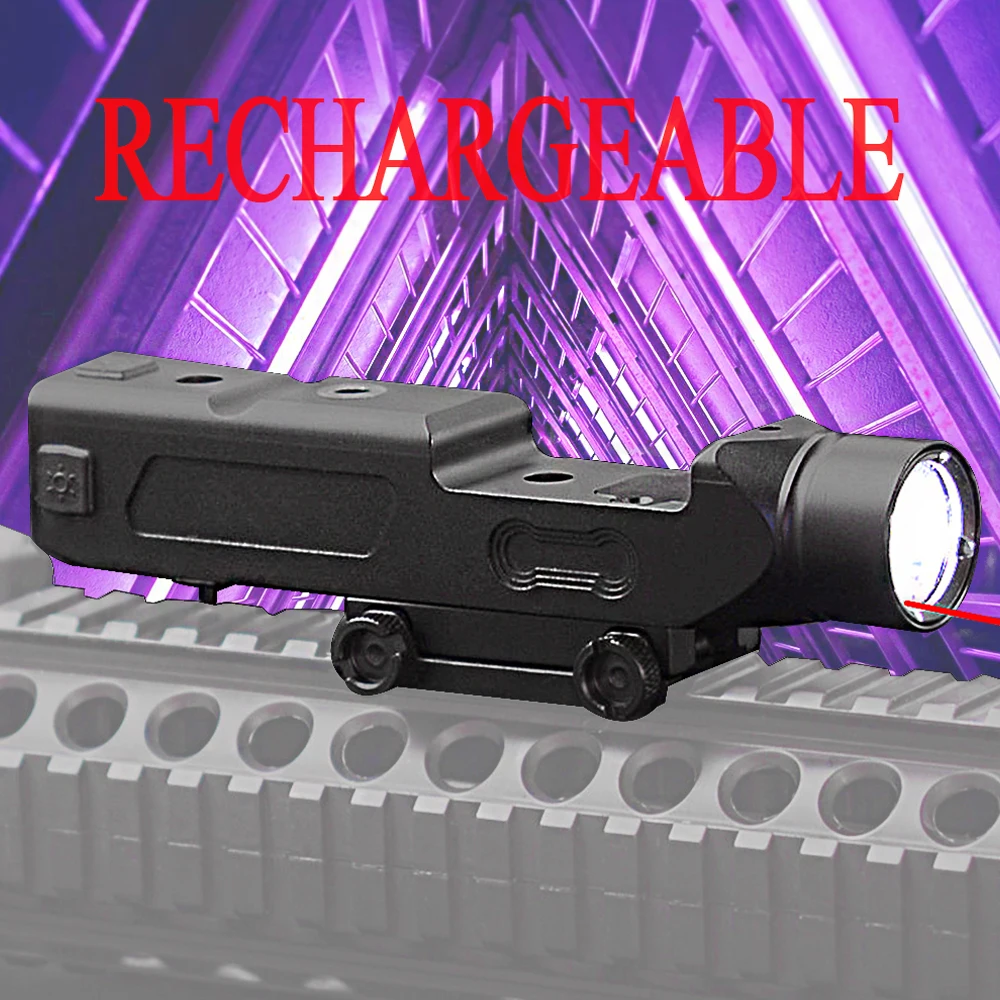 

Rechargeable Gun Light Laser Flashlight Combo Airsoft Rifle Flashlight 1000 Lumens Hunting Tactical Weapon Strobe Flashlight