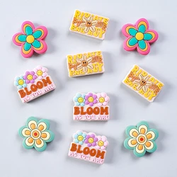 20pcs New Silicone Focal Flower Beads BPA Free Baby Teether Bead DIY Nipple Chain Jewelry Newborn Toys Pen Making Accessories