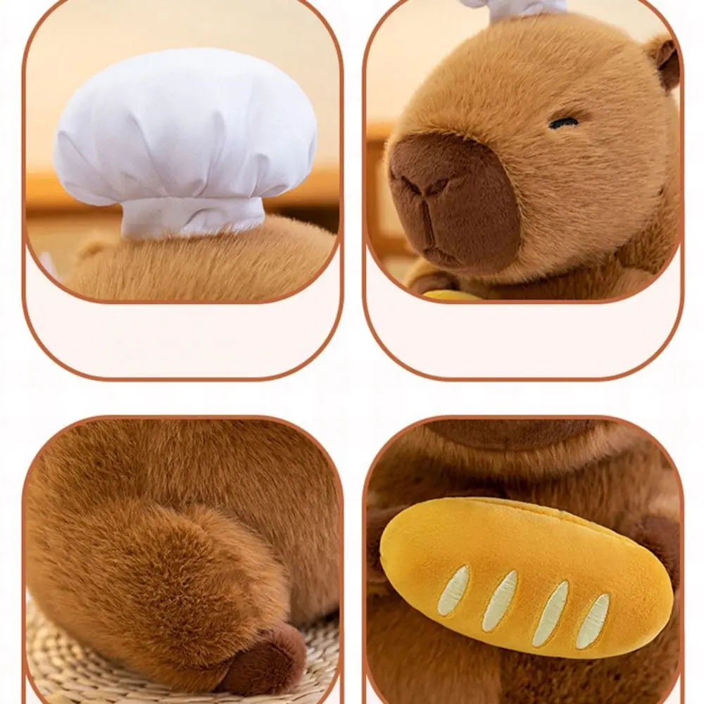 Creative Bread Capybara Plush Doll Pot Shovel Baking Capybara Plush Toy Cartoon Simulation Capibara Fluffty Doll Christmas Toy