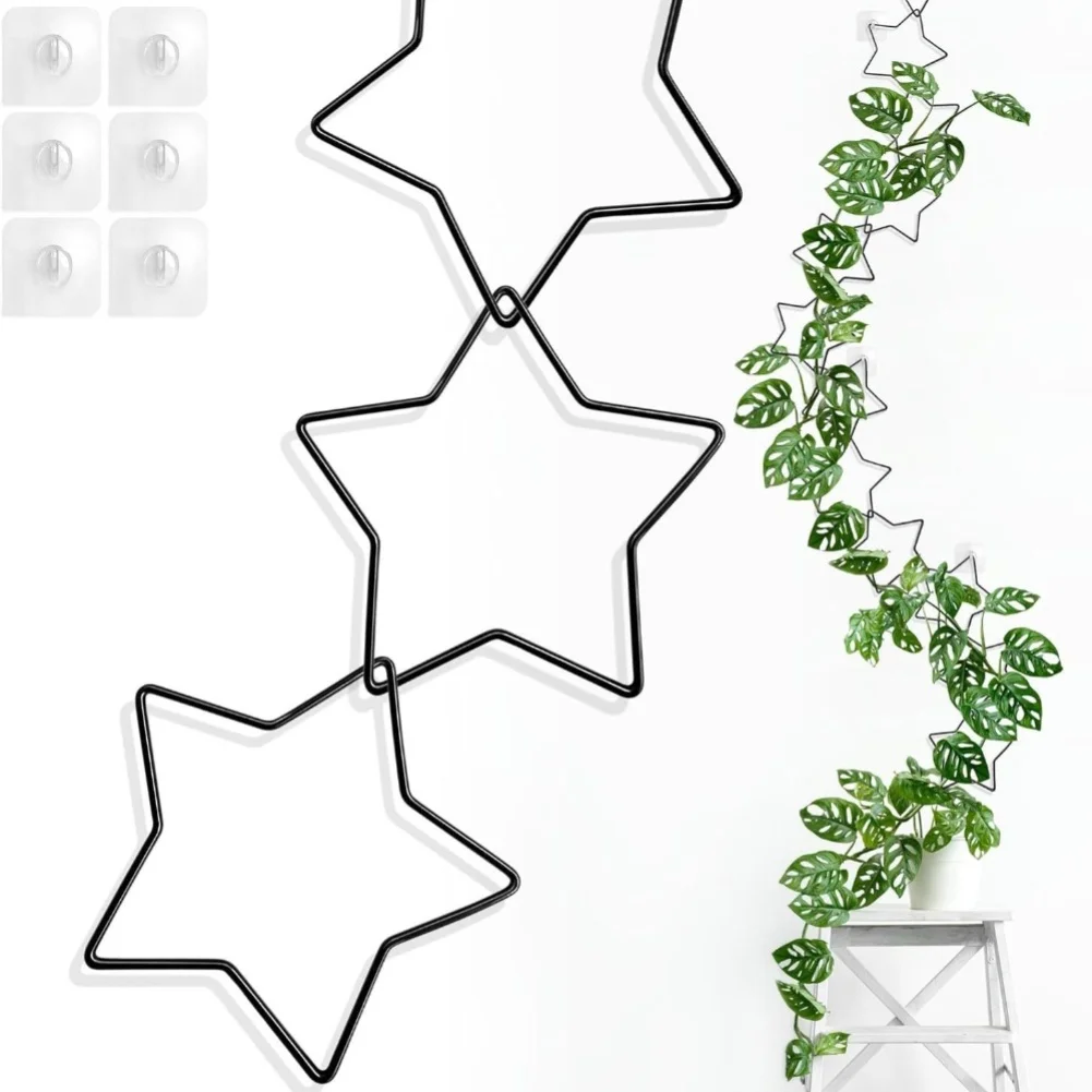 DIY Modular Star Shape Plant Support Rack Metal Mesh Trellis For Climbing Vines Philodendron Home Garden Decoration