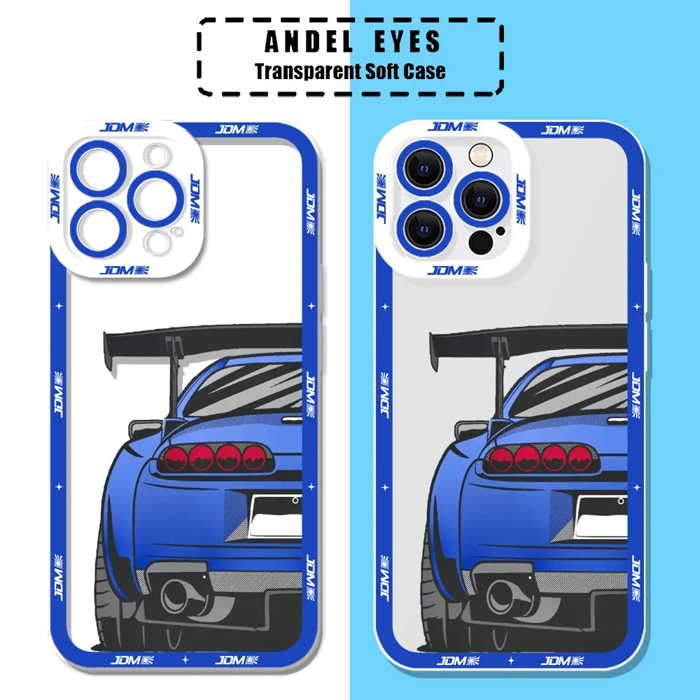 Japan JDM Sports Cars Comics Case For Motorola MOTO G73 G72 G71 G60S G53 G52 G32 G30 G22 G9 Edge 40 Pro Plus Transparent Cover