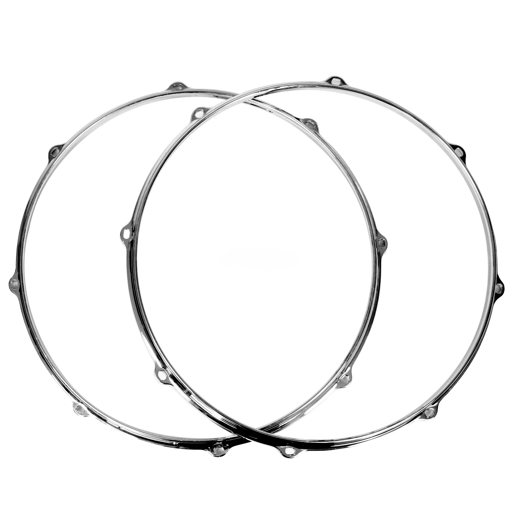 High Quality 2 Piece 14 Inch 8 Hole 3 mm Chrome Plated Die Cast Snare Drum Hoops 14