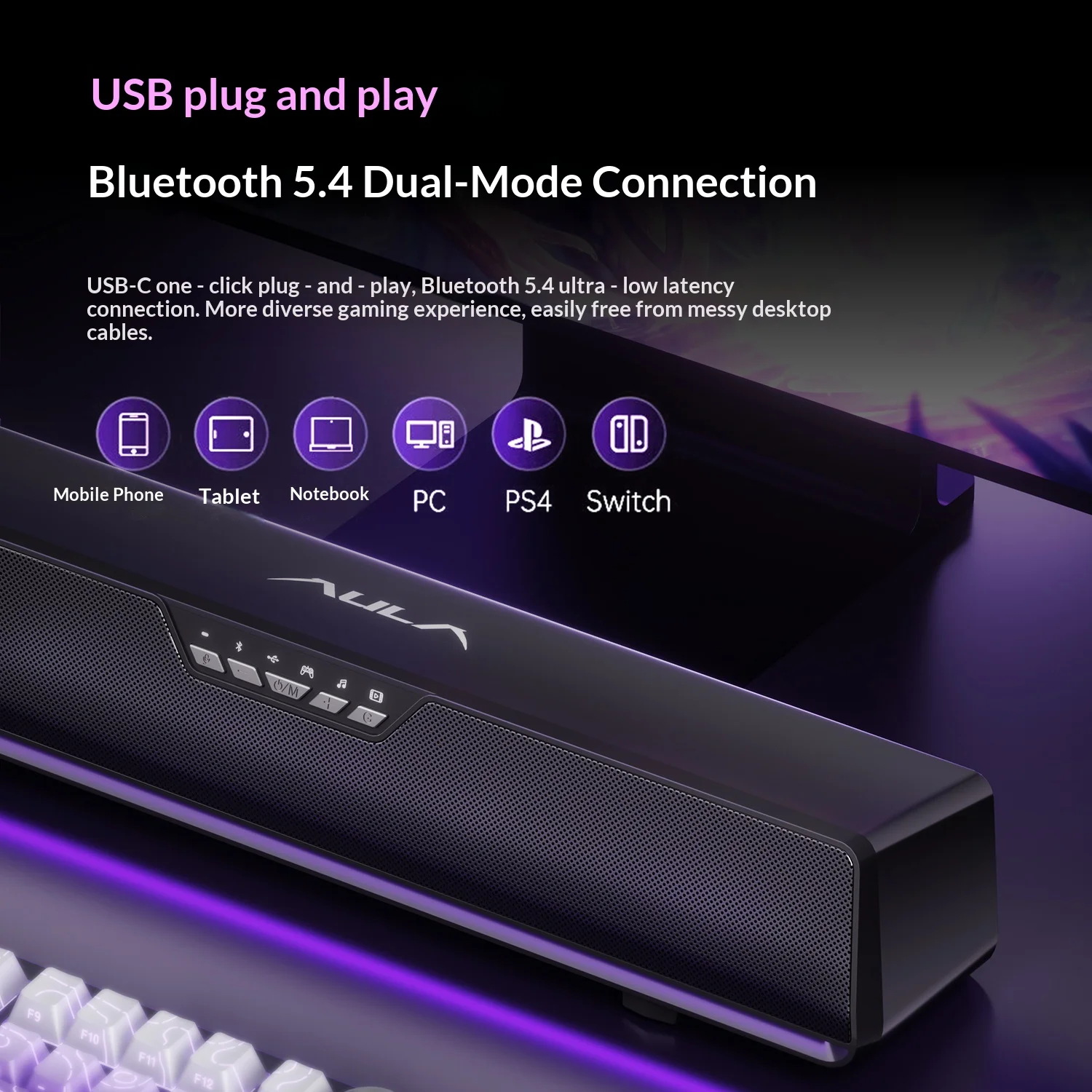 AULA GS6 Pro Wireless Gaming E – Rgb Computer Soundbar For Pc Bewertung und Preis