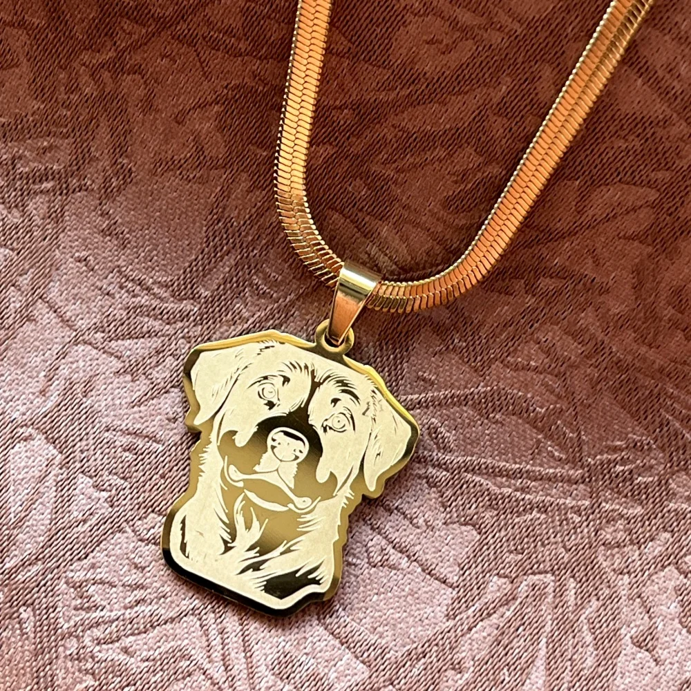 Cute Greyhound Dog Blade Snake Chain Pendant Necklace For Women Men Stainless Steel Jewelry Cartoon Necklaces